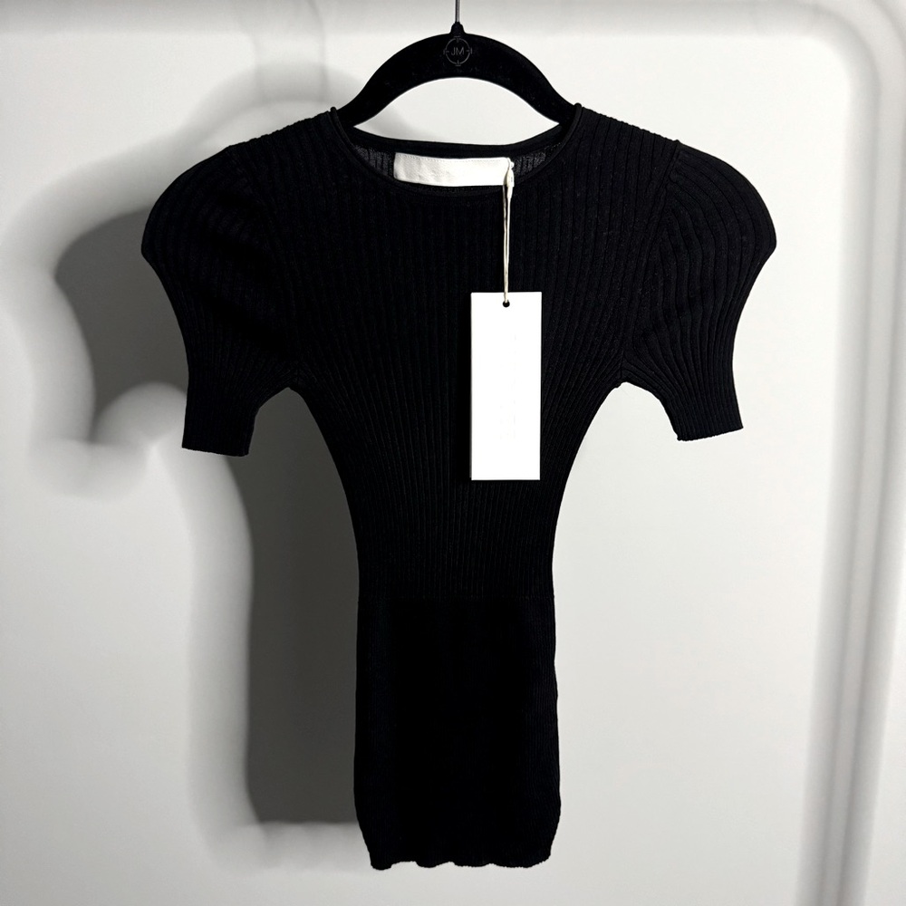 Dion Lee Black Gradient Rib T-Shirt - Picture 3 of 6